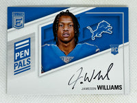 2022 Panini Donruss Elite Pen Pals Horizontal Rookie Autograph #PPV-JW Jameson Williams Detroit Lions SSP