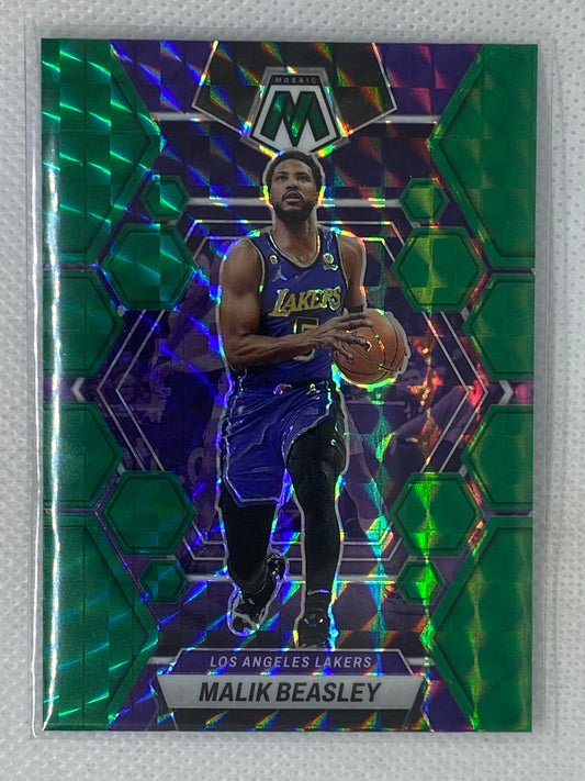 2022-23 Panini Mosaic Green Mosaic Malik Beasley #53 Los Angeles Lakers