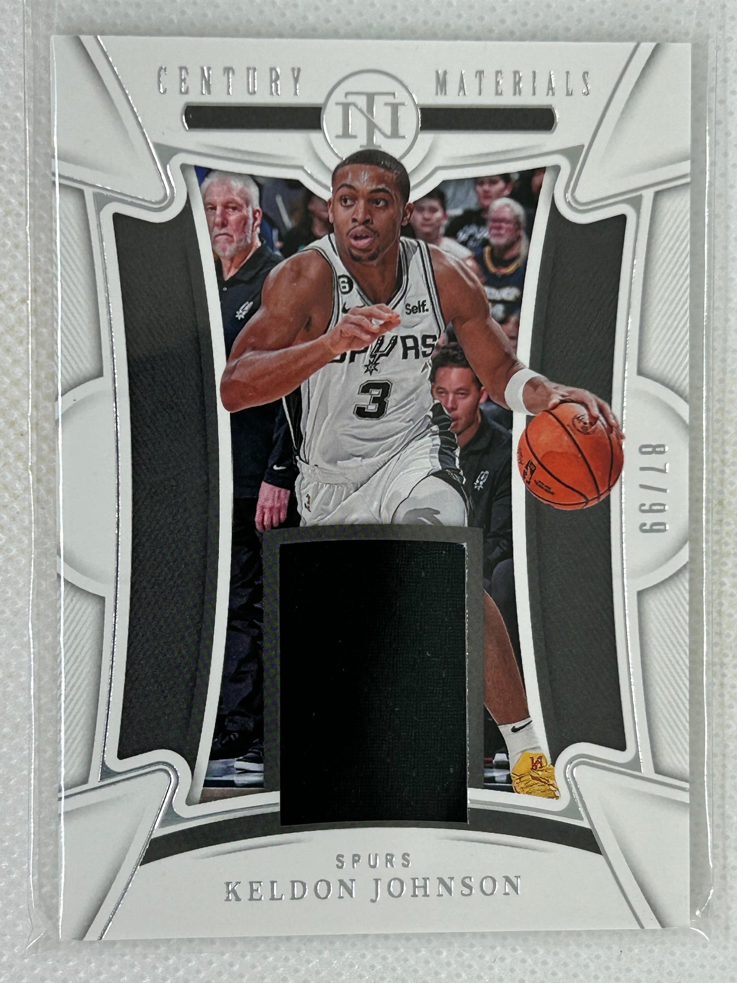 2022-23 Panini National Treasures Century Materials Keldon Johnson CM-KDJ San Antonio Spurs