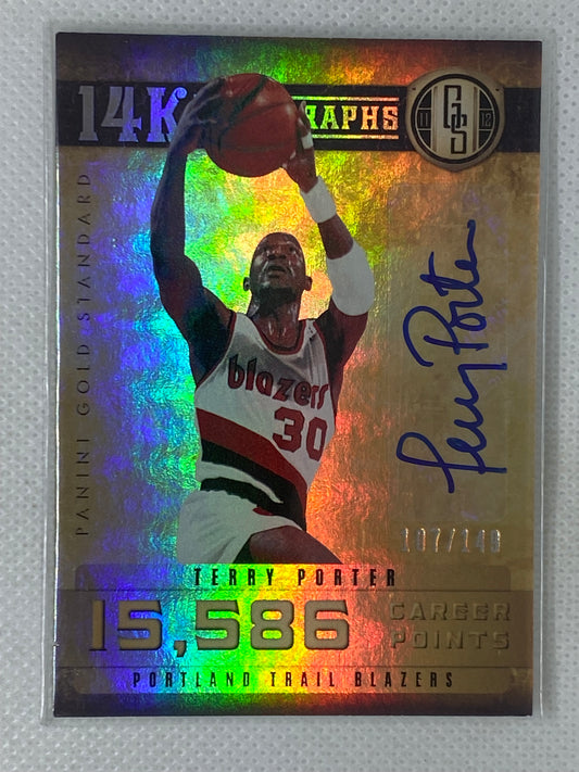 2011-12 Panini Gold Standard Terry Porter 14k Autographs #58 Portland Trailblazers