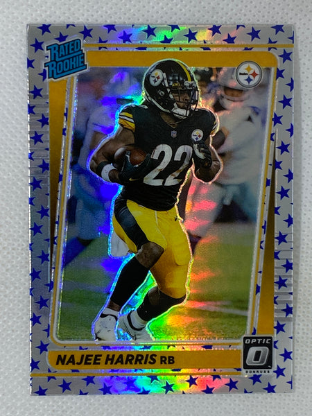 2021 Panini Optic Najee Harris #213 Rated Rookie Blue Stars Prizm SP Pittsburgh Steelers