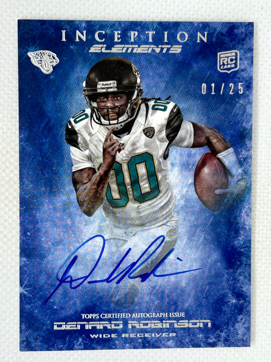 2013 Topps Inception Elements Rookie Autograph Denard Robinson /25 IEA-DRO Jacksonville Jaguars