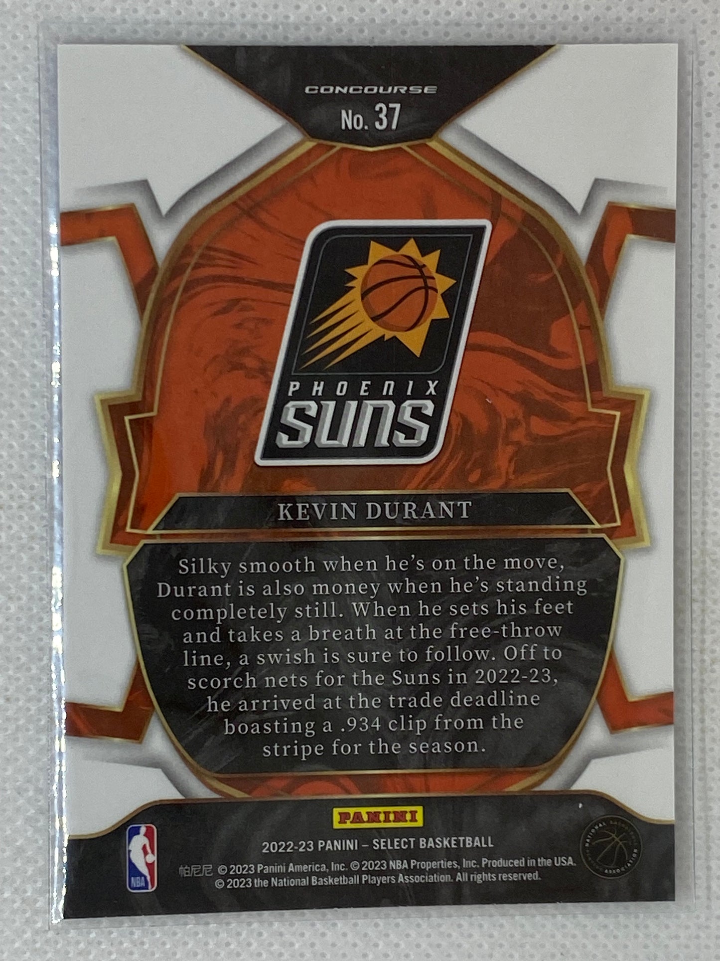 2022-23 Panini Select Blue Kevin Durant #37 Phoenix Suns