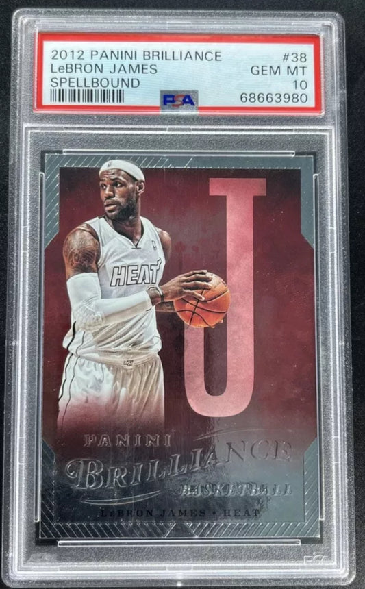 2012-13 Panini Brilliance Spellbound “J” Lebron James #38 Miami Heat PSA 10