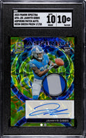 2021 Panini Spectra Neon Green Prizm Aspiring Patch API-JGI Autograph /35 SGC 10 Auto Grade 10 Detroit Lions