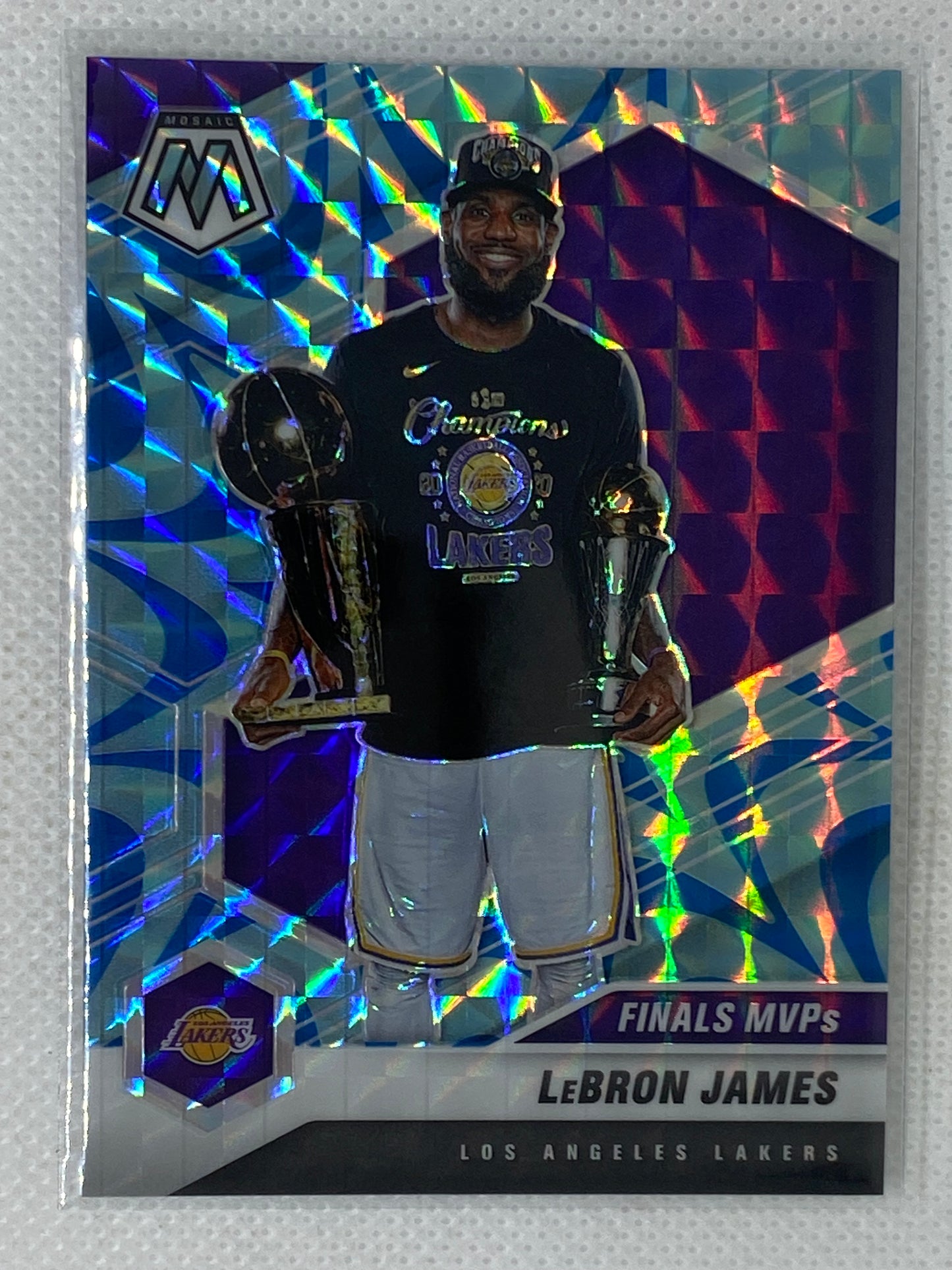 2020-21 Mosaic Basketball Lebron James Mosaic Reactive Blue Finals MVP #297