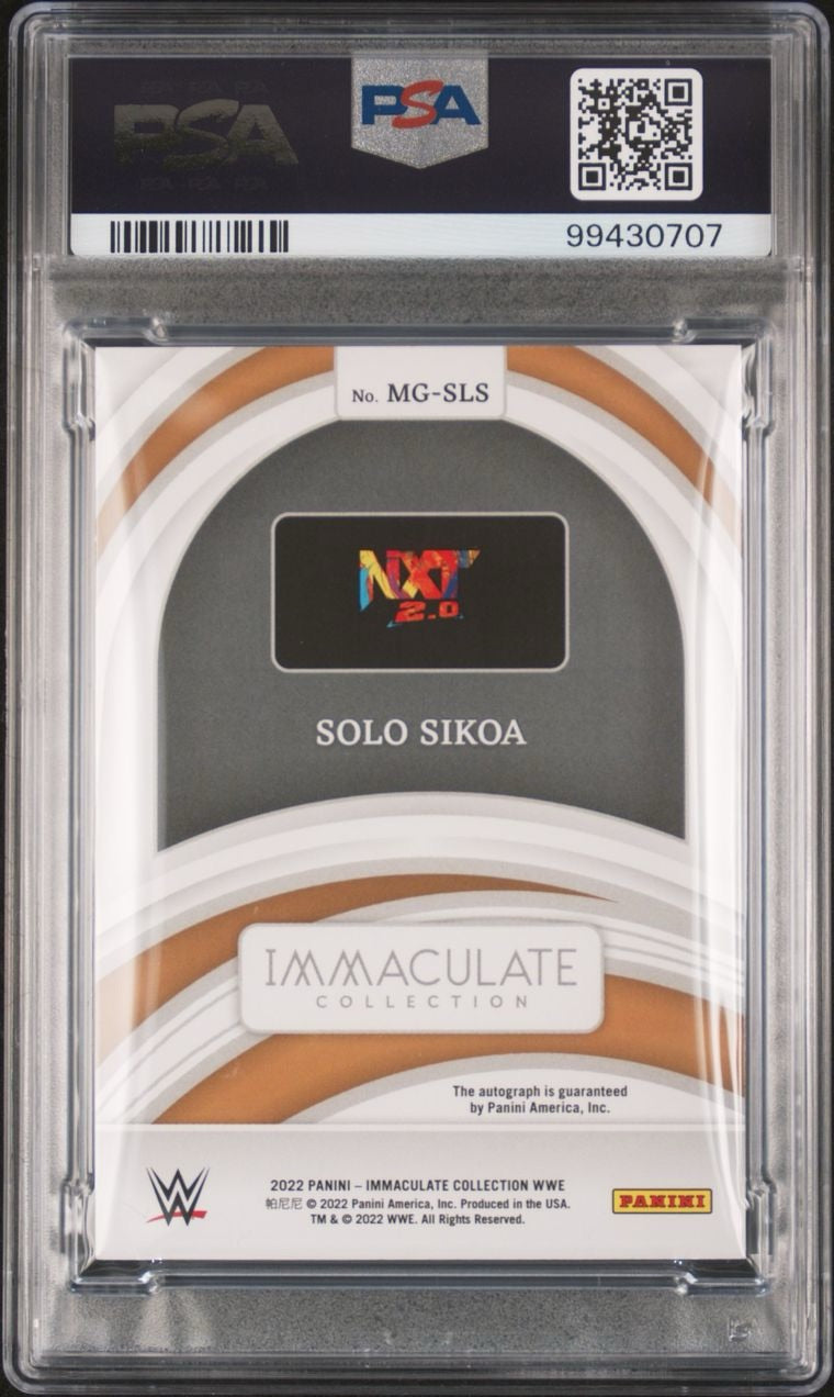 2022 Panini Immaculate WWE Marks Of Greatness Gold Auto Rookie Solo Sikoa /10 PSA 7