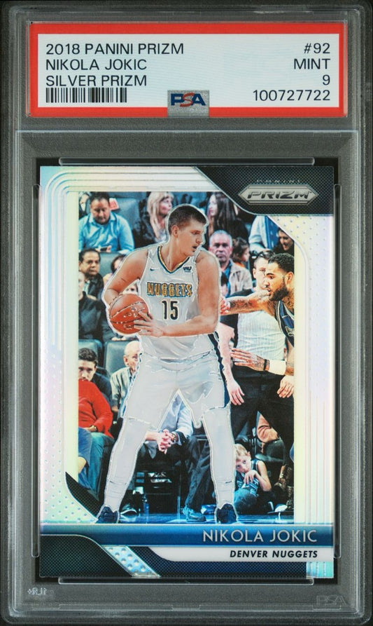 2018-19 Panini Prizm Silver #92 Nikola Jokic Denver Nuggets PSA 9