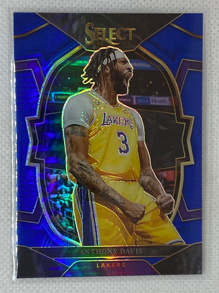 2022-23 Panini Select Concourse Blue Silver Prizm Anthony Davis #17 Los Angeles Lakers