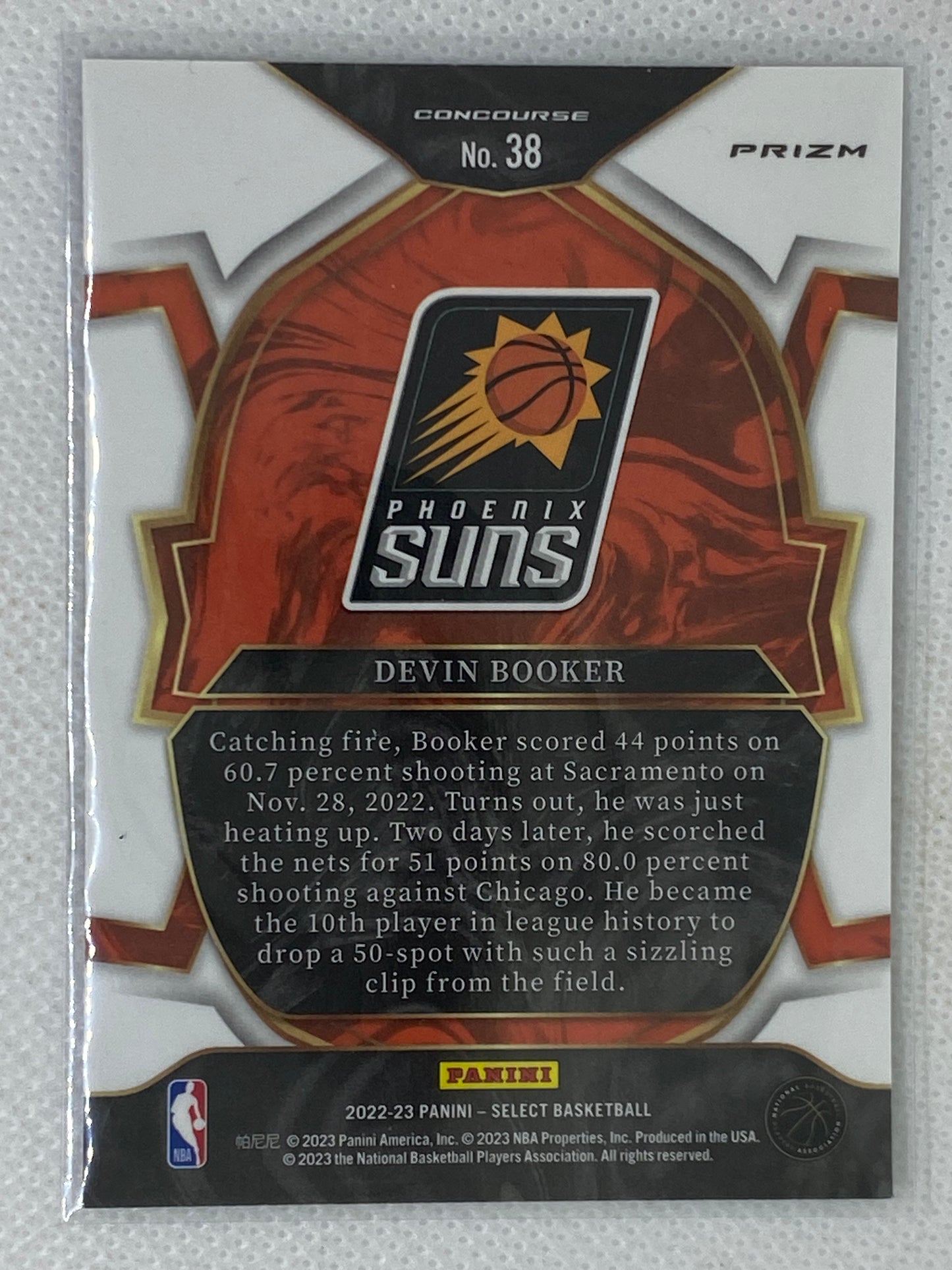 2022-23 Panini Select Concourse Blue Silver Prizm Devin Booker #38 Phoenix Suns