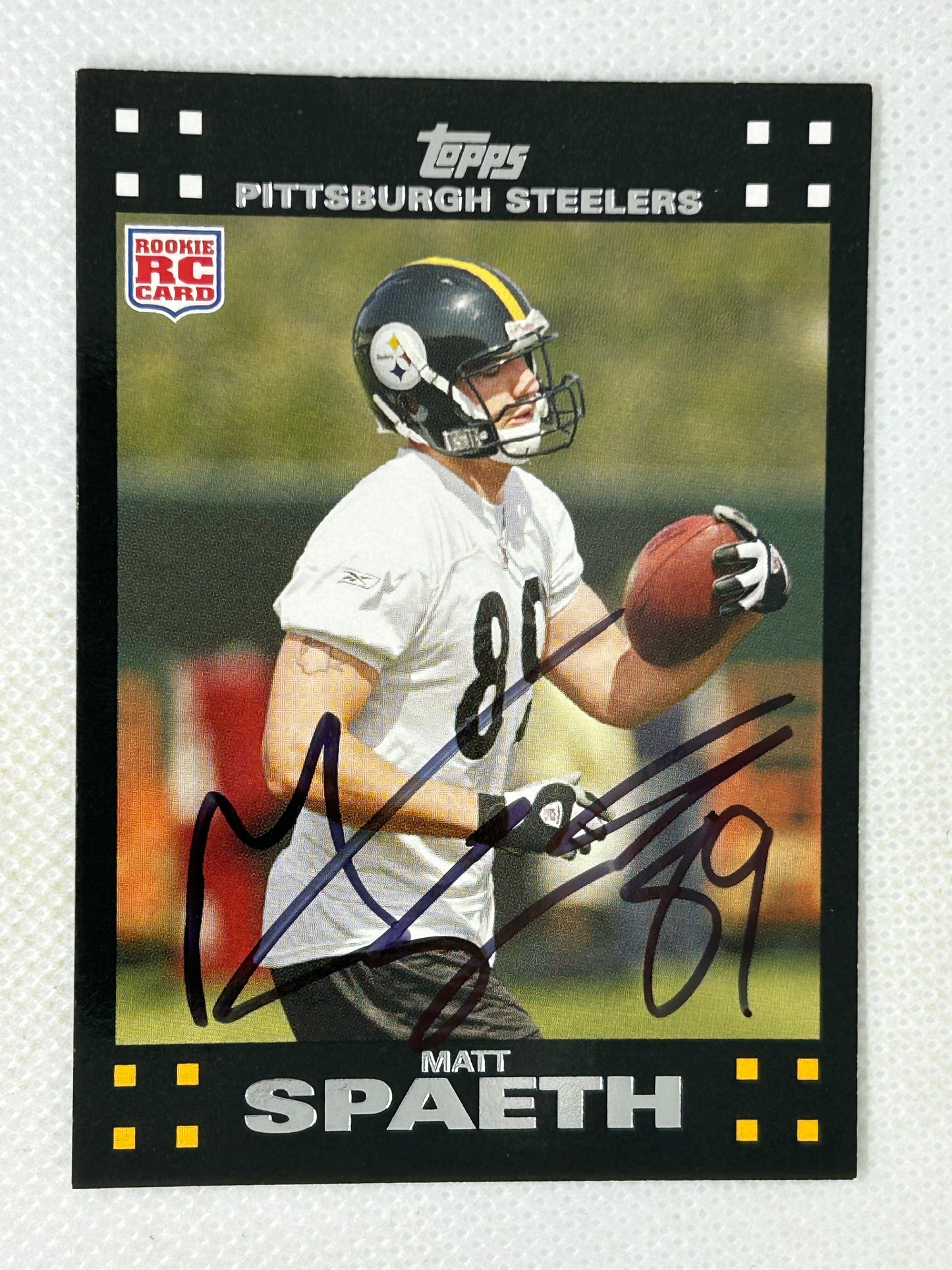 2007 Topps Rookie Matt Spaeth #341 Pittsburgh Steelers Signed Card