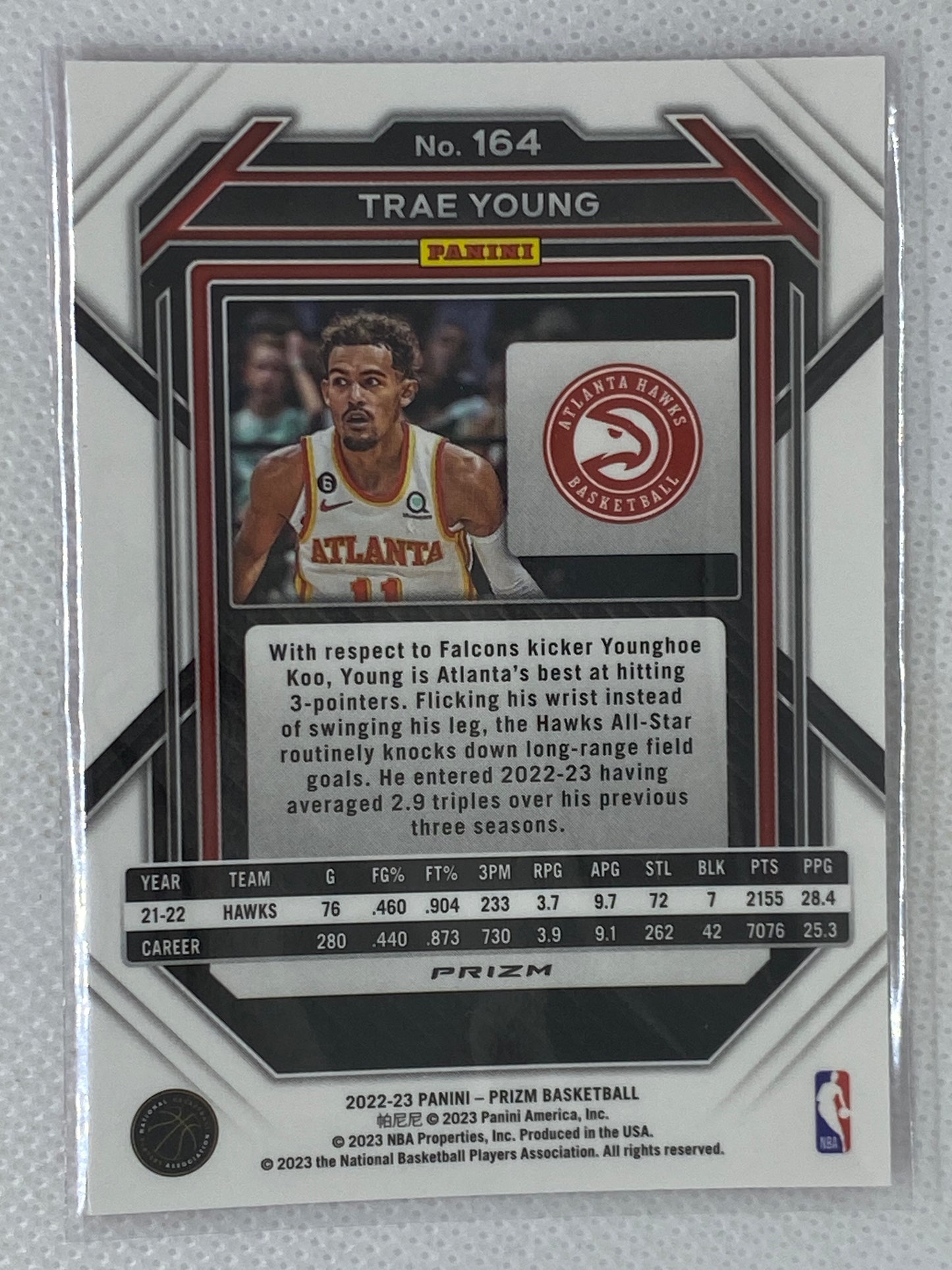 2022-23 Panini Prizm Pink Trae Young #164 Atlanta Hawks