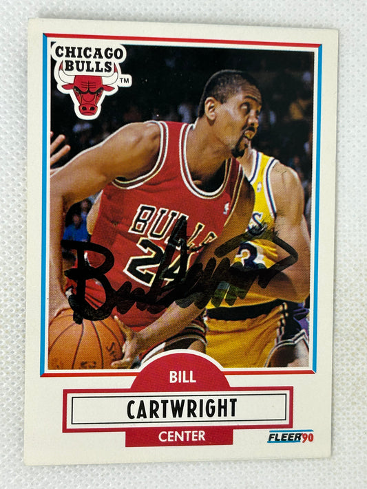 1990-91 Fleer #23 Bill Cartwright Chicago Bulls Signed Card