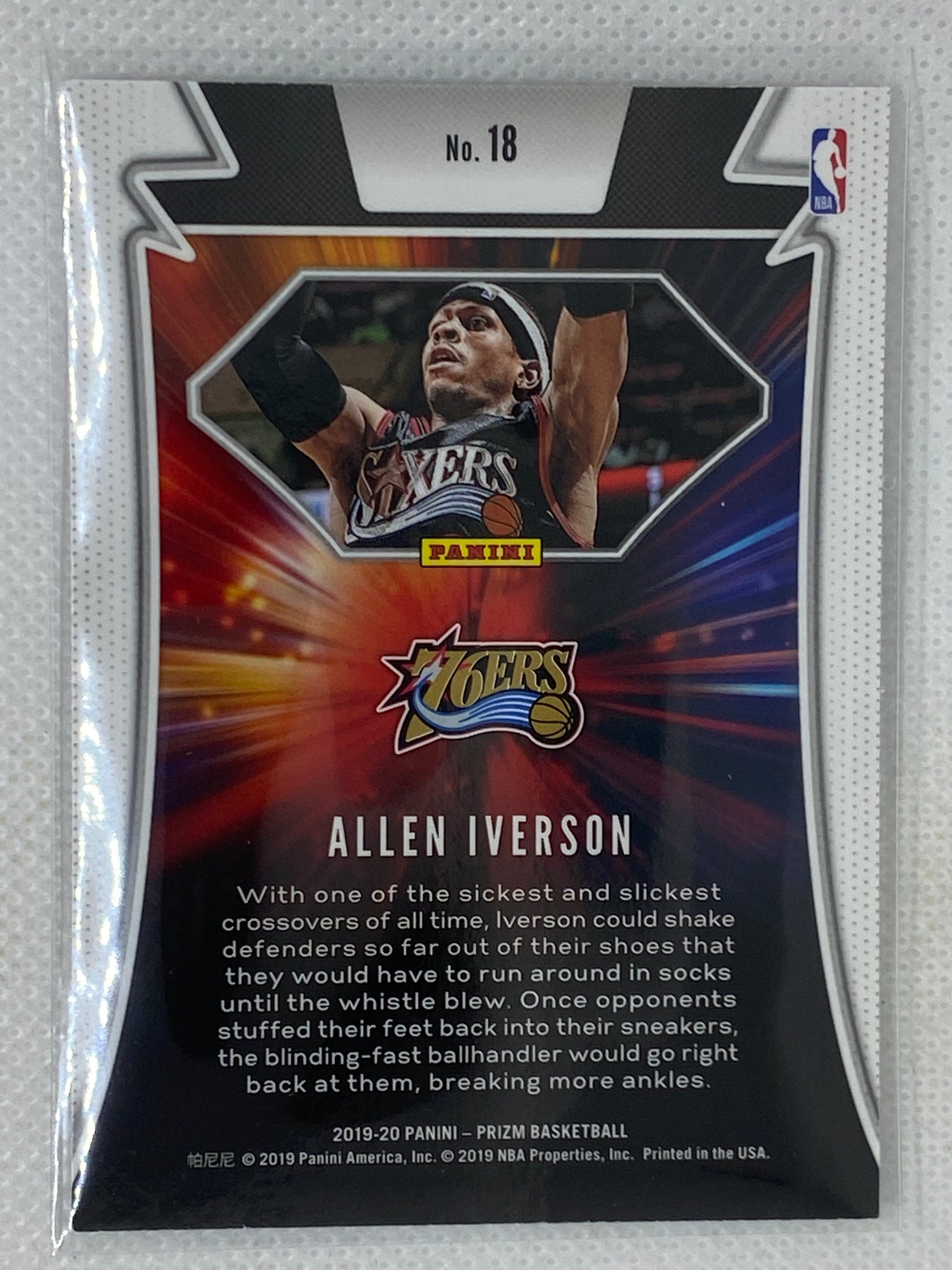 2019-20 Panini Prizm Far Out! Allen Iverson #18 HOF Philadelphia 76ers