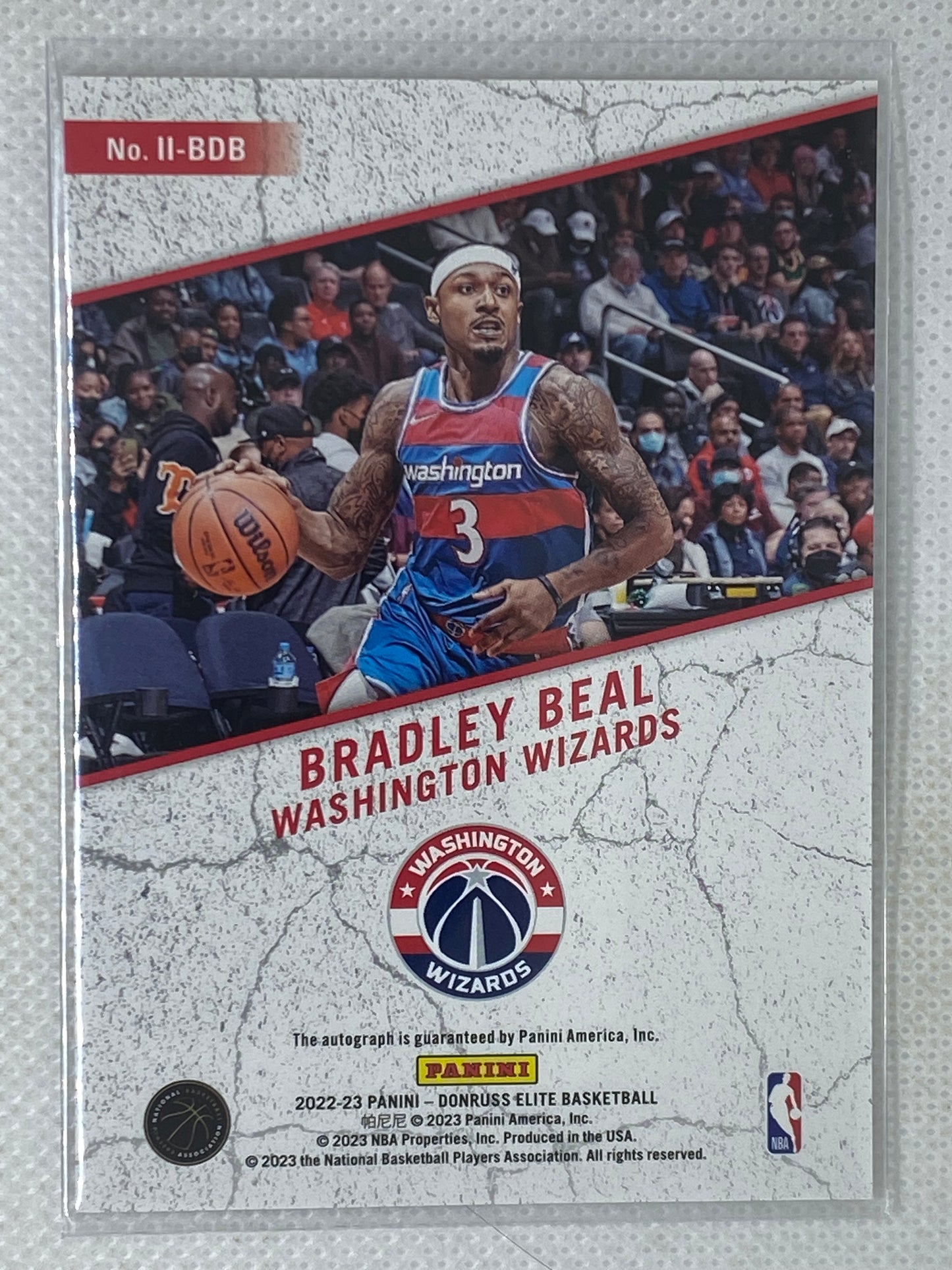 2022-23 Panini Elite Bradley Beal Impact Impressions Autograph #11-BDB