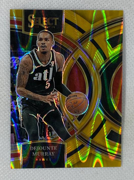 2023-24 Panini Select #174 Dejounte Murray Gold Tectonic /10 Jersey Number Match Atlanta Hawks