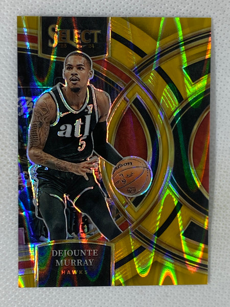 2023-24 Panini Select #174 Dejounte Murray Gold Tectonic /10 Jersey Number Match Atlanta Hawks