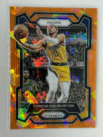 2023-24 Panini Prizm Orange Cracked Ice #102 Tyrese Haliburton Indiana Pacers