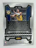 2023-24 Panini Prizm Orange Cracked Ice #102 Tyrese Haliburton Indiana Pacers