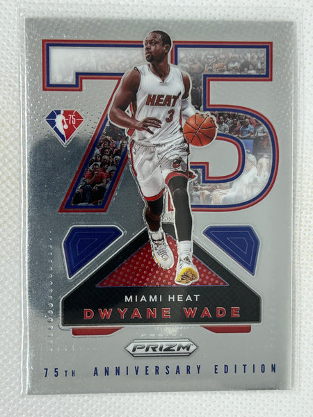 2021-22 Panini Prizm NBA 75th Anniversary Logo Case Hit #21 Dwyane Wade Miami Heat