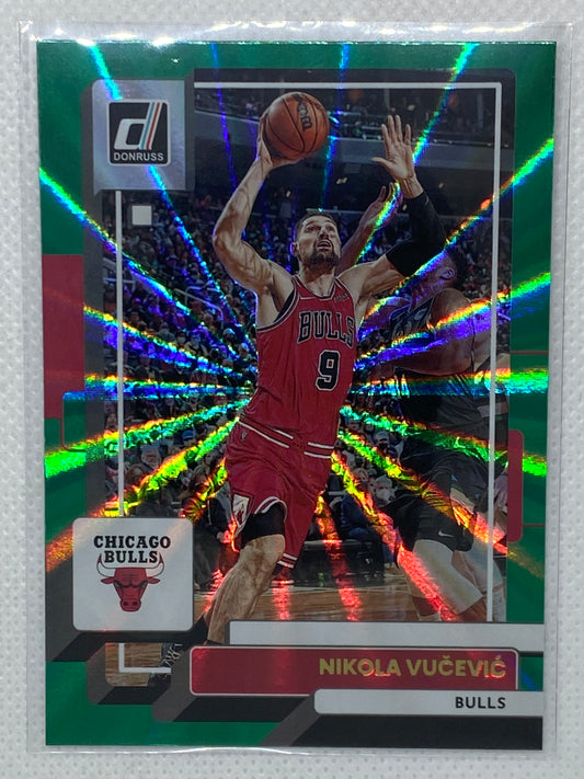 2022-23 Panini Donruss Nikola Vucevic Green Laser Chicago Bulls Card #32