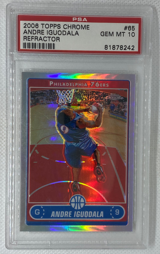 2006-07 Topps Chrome #65 Andre Iguodala Refractor PSA 10 Philadelphia 76ers