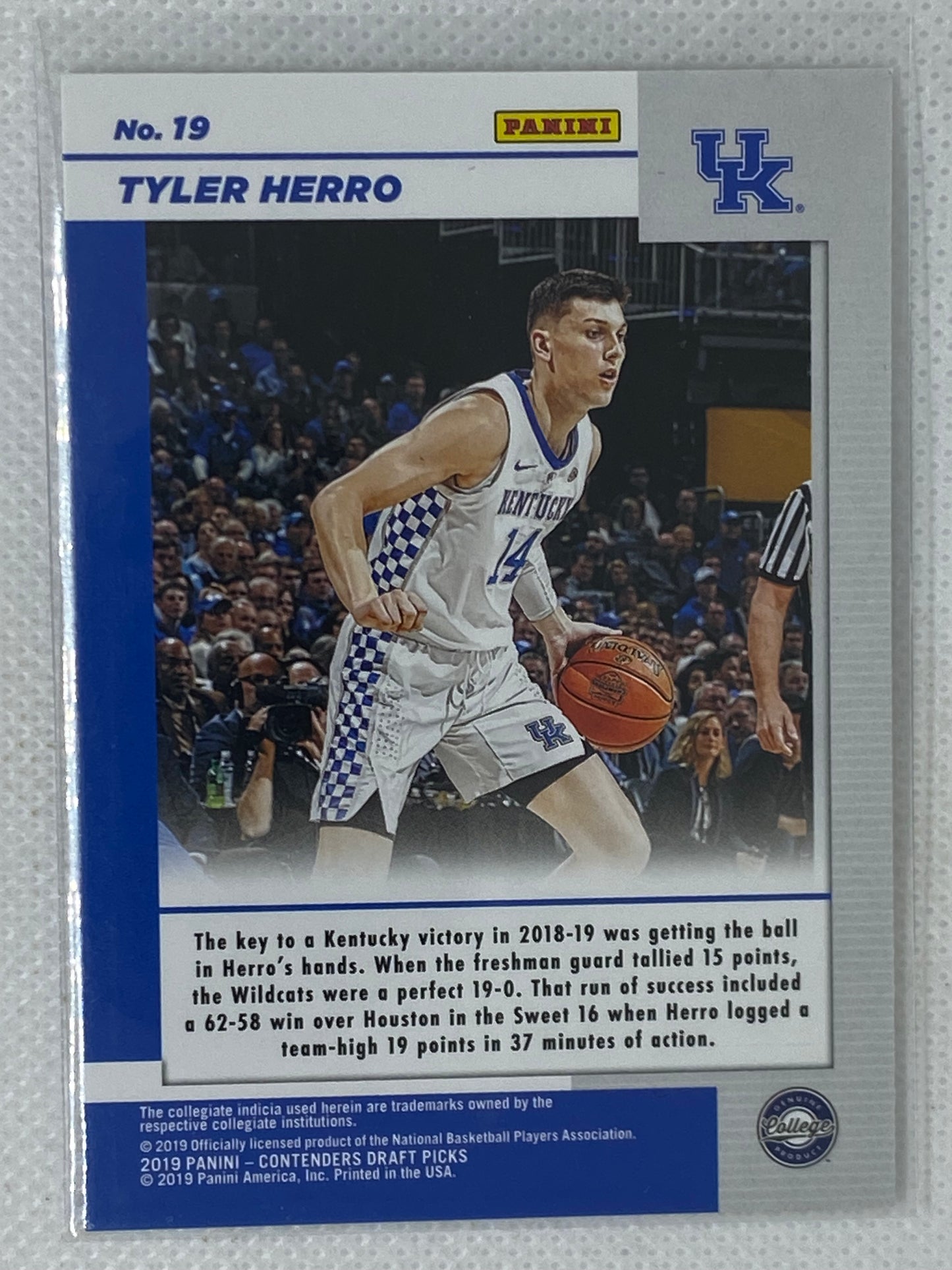 2019 19 Panini Contenders Draft Picks Game Day Ticket Tyler Herro Rookie RC #19