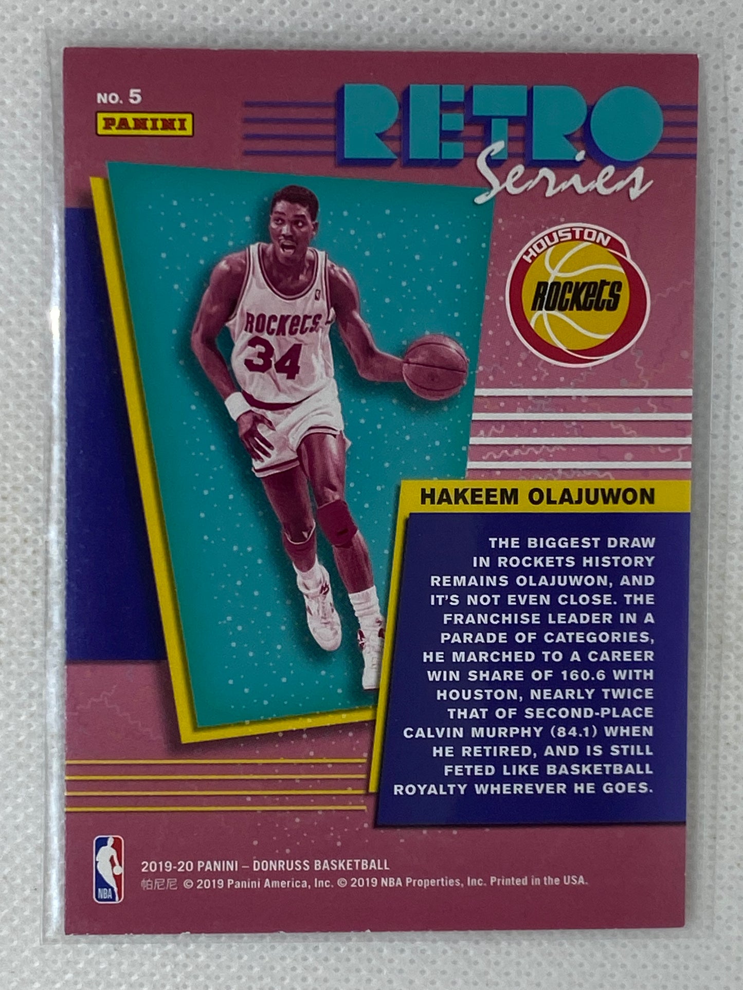 2019-20 Panini Donruss Retro Series #5 Hakeem Olajuwon