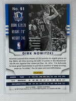 2014-15 Panini Threads Basketball - #51 - Dirk Nowitzki - Dallas Mavericks