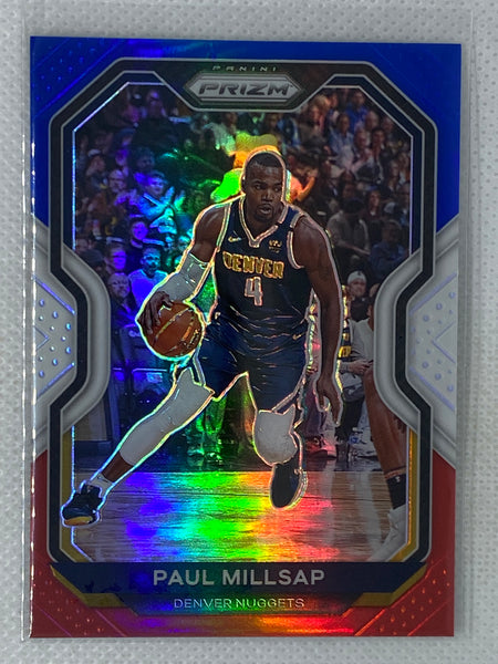 2020-21 Panini Prizm Paul Millsap #44 Red White Blue Prizm Denver Nuggets RWB