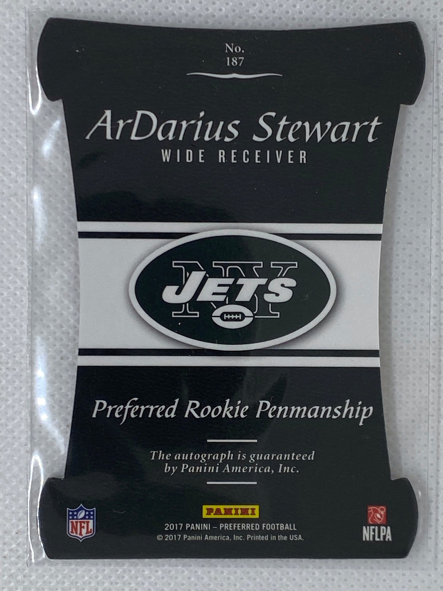 2017 Panini Preferred Penmanship Gold /5 ArDarius Stewart #187 Rookie Auto New York Jets