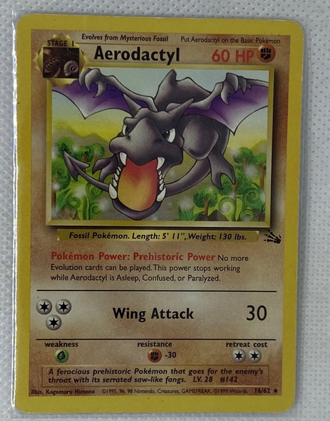 Aerodactyl Rare - Pokemon 1999 Fossil #16 NM-MT Super Rare