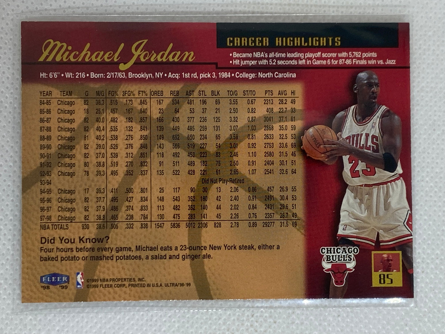 1998-99 Fleer Ultra Michael Jordan #85