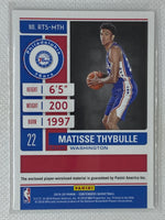 2019-20 Panini Contenders Ticket Swatches Matisse Thybulle #RTS-MTH Rookie RC