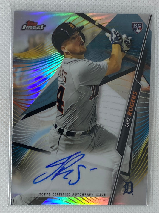 2020 Topps Finest Jake Rogers Auto #FA-JR Detroit Tigers Rookie RC