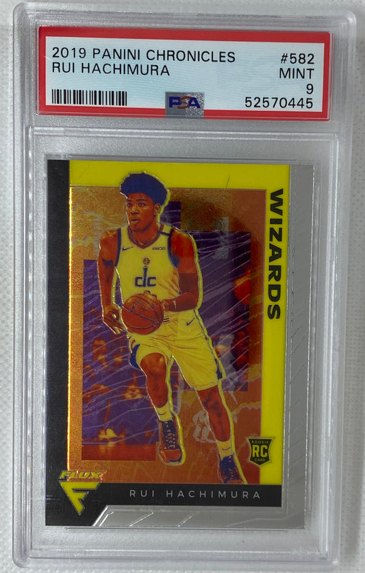 2019-20 Panini Chronicles Flux Rui Hachimura RC Rookie #582 PSA 9 Washington Wizards