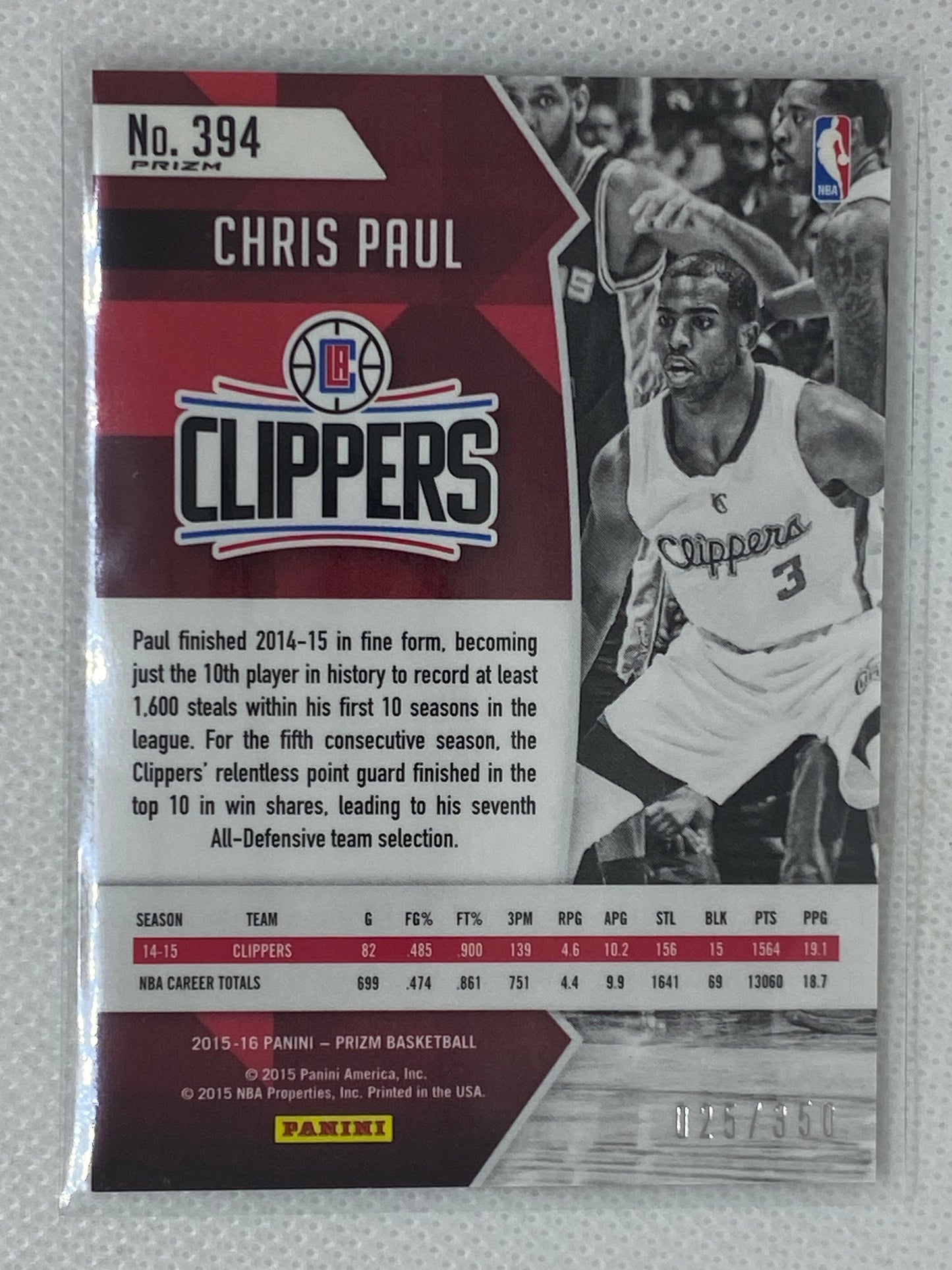 2015-16 Panini Prizm All-NBA Team Ruby Wave /350 Chris Paul #383