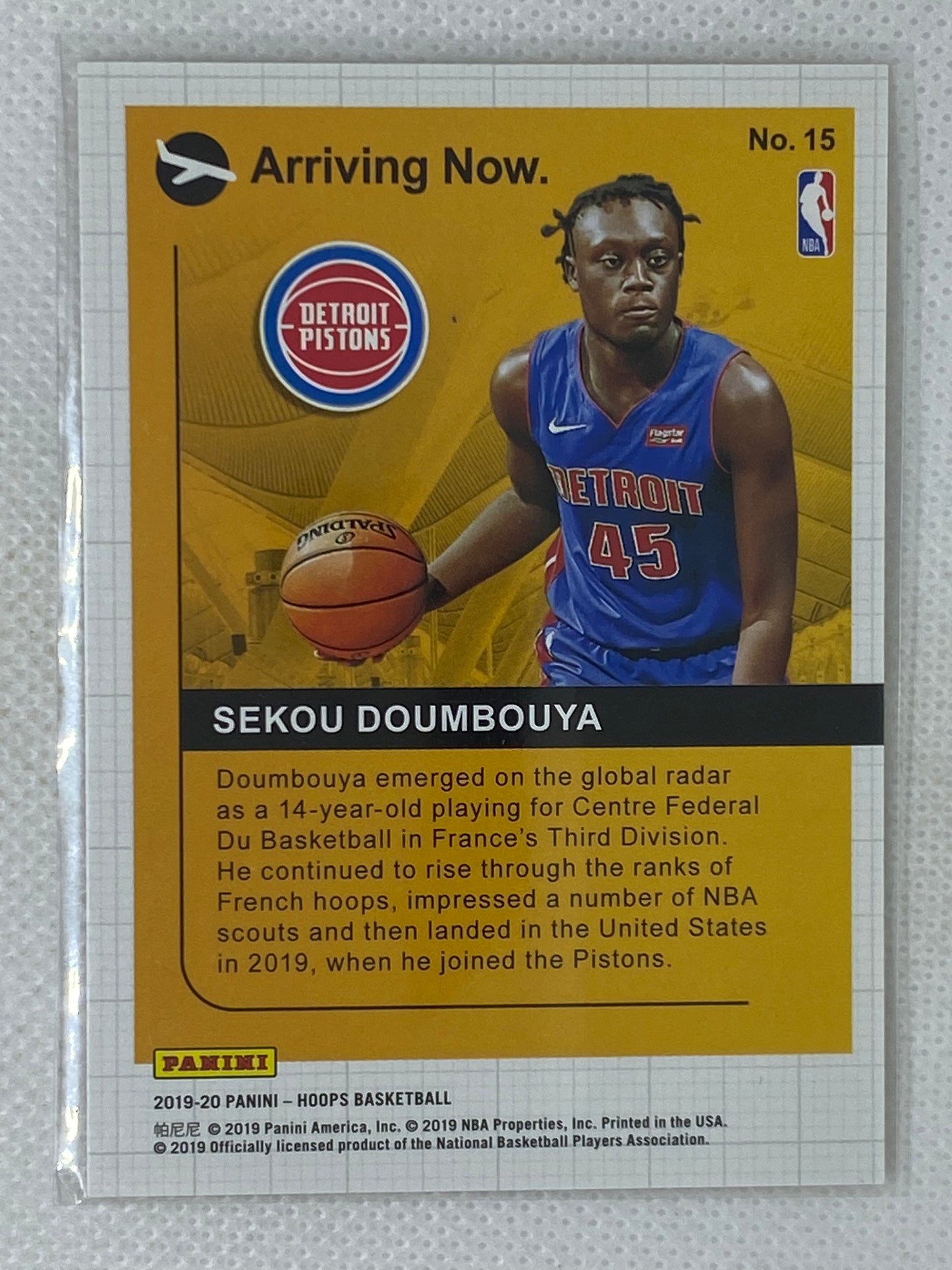 2019-20 Panini NBA Hoops Winter Arriving Now Sekou Doumbouya #15 Rookie RC Pistons