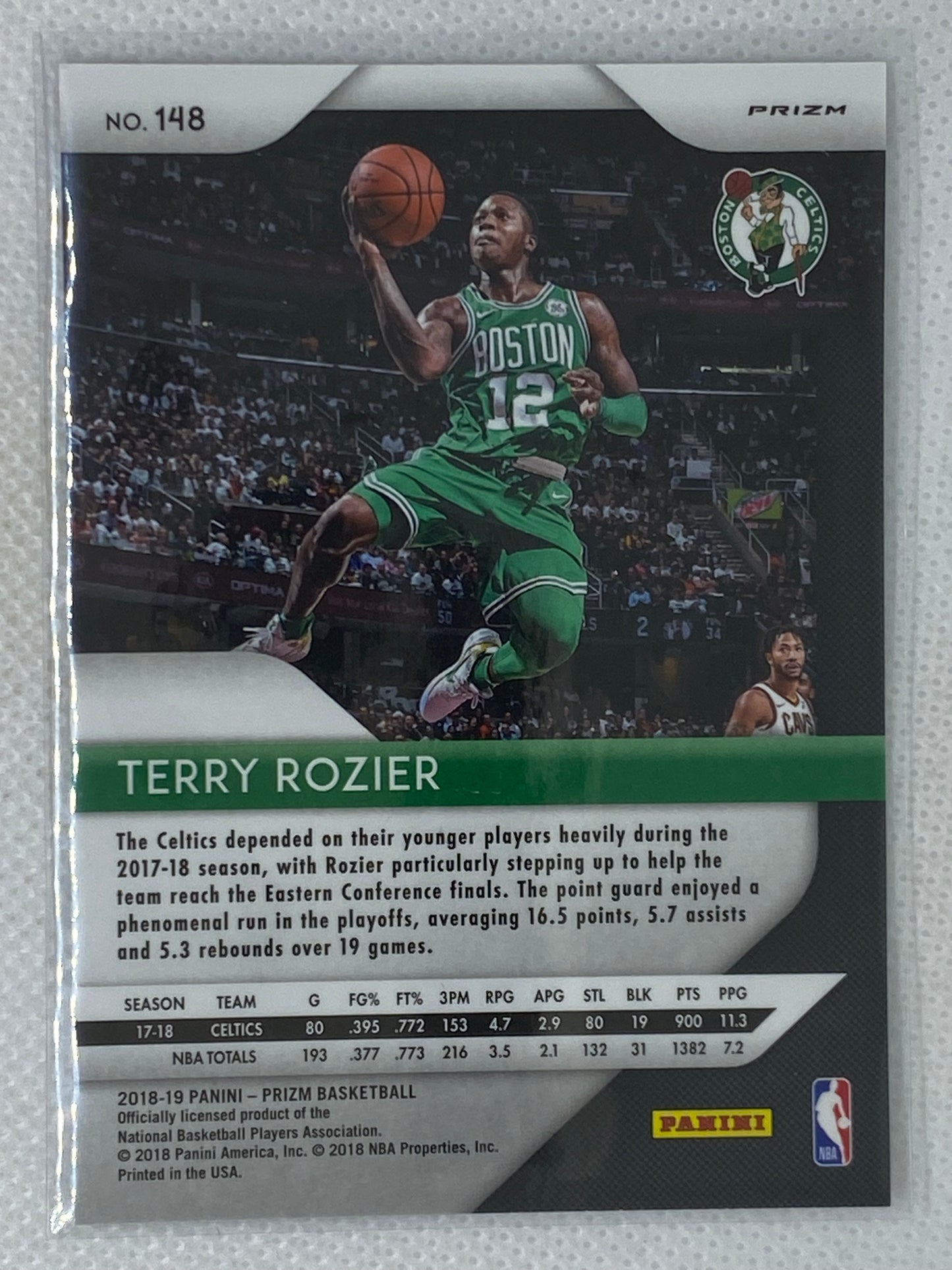 2018-19 Panini Prizm Prizms Green #148 Terry Rozier Boston Celtics