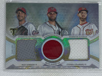 2018 Triple Threads Relic Combos /27 RCC-MBS Max Scherzer Bryce Harper Stephen Strasburg