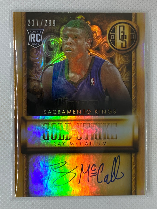 2013-14 Panini Gold Standard Strike Signatures 217/299 Ray McCallum #9 Rookie Auto