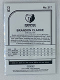 2019-20 Panini Hoops #217 Brandon Clarke RC Memphis Grizzlies