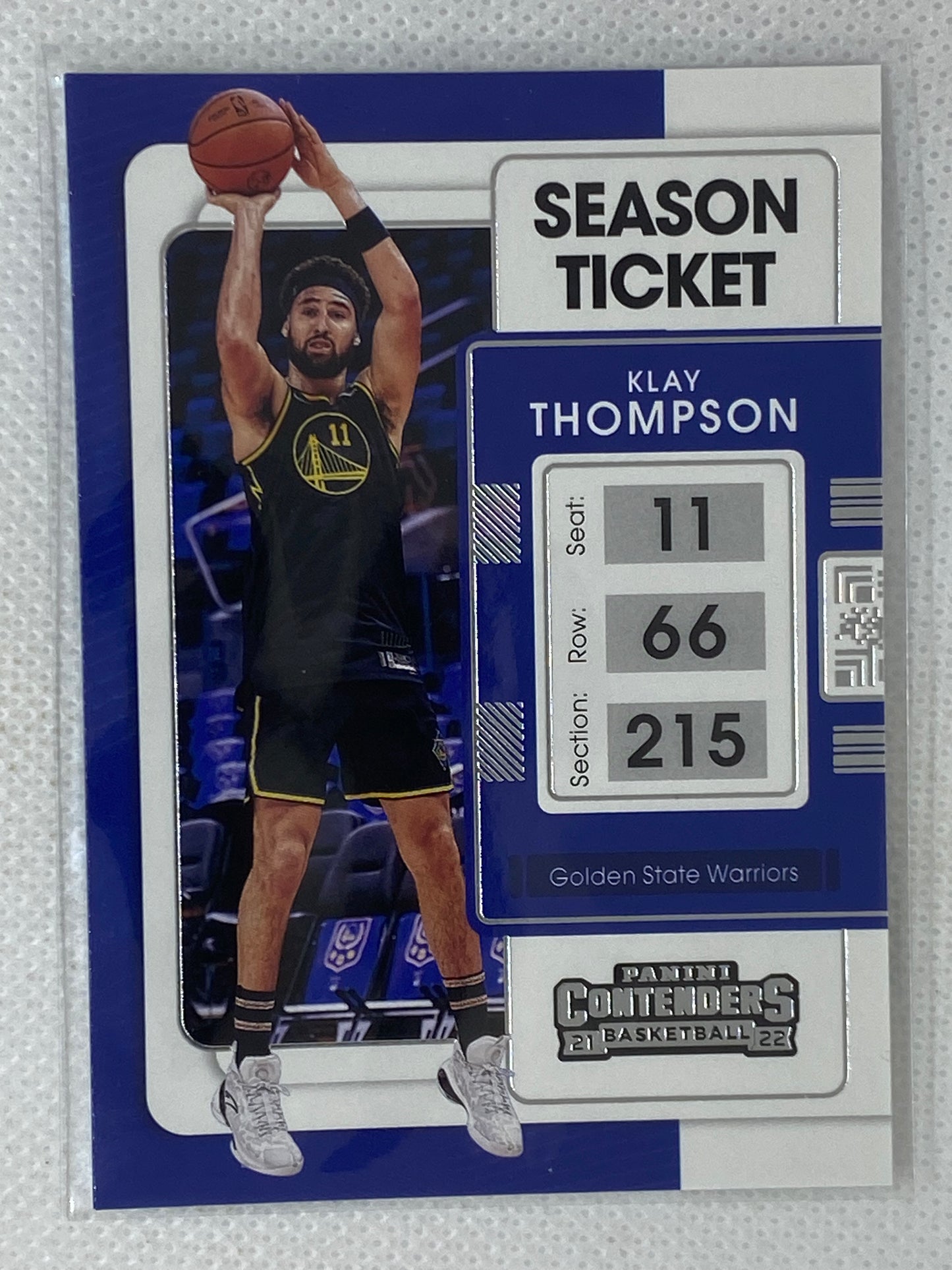 2021-22 Contenders Klay Thompson #20 Season Ticket Golden State Warriors