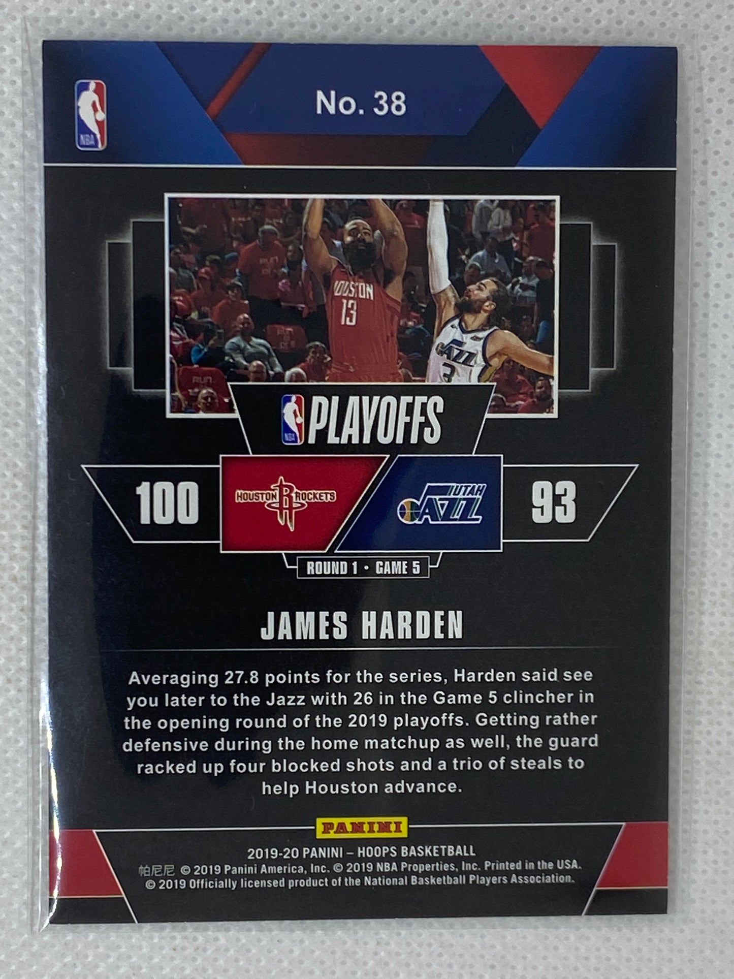 2019-20 Panini Hoops Road to the Finals James Harden #38 /2019