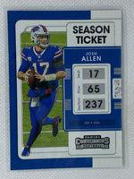 2021 Panini Contenders Season Ticket Josh Allen #10 Buffalo Bills