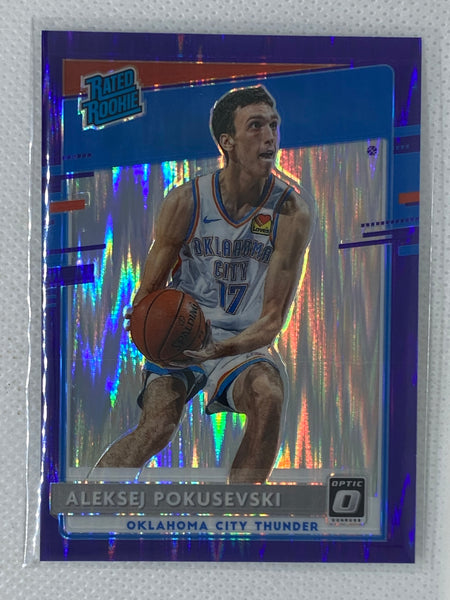 2020-21 Optic Rated Rookie Aleksej Pokusevski Purple Shock Prizm RC #167