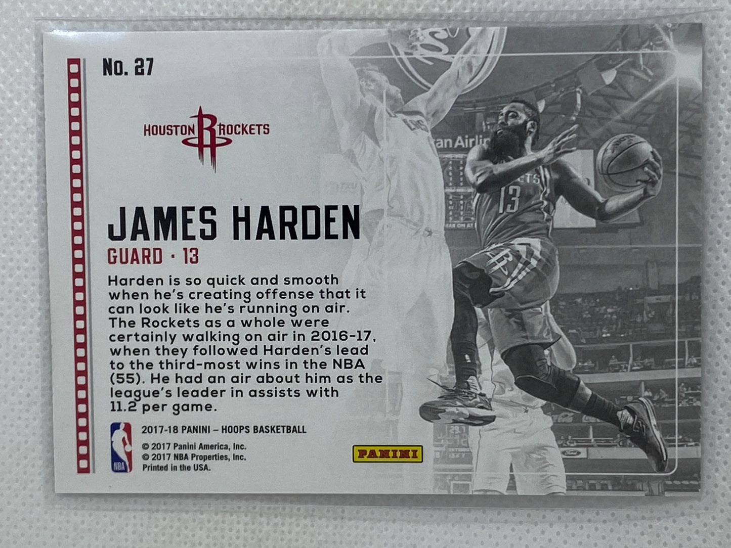 2017-18 NBA Hoops Lights Camera Action #27 James Harden Houston Rockets