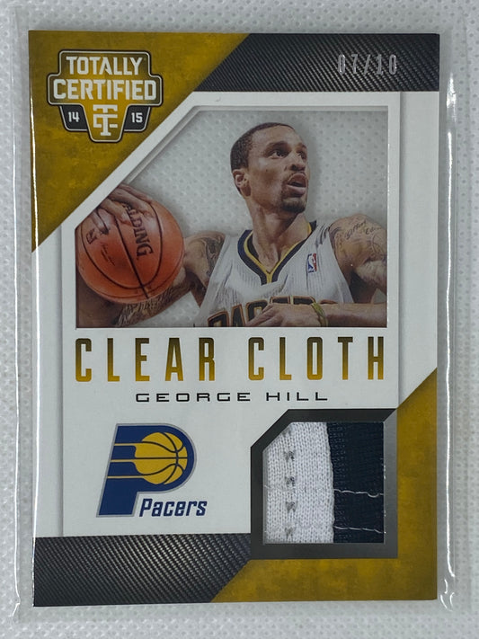 2014-15 Panini Totally Certified Clear Cloth Gold /10 George Hill #12 Indiana Pacers