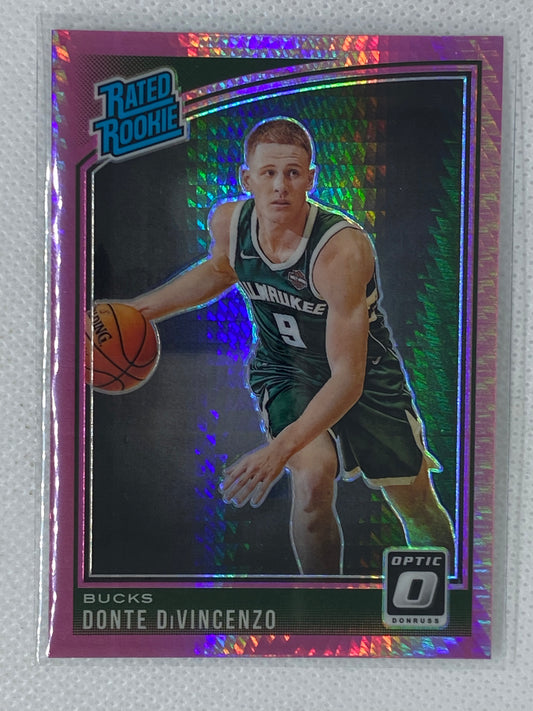 2018 Panini Donruss Optic Rated Pink Hyper Prizm Donte DiVincenzo #164 Rookie RC