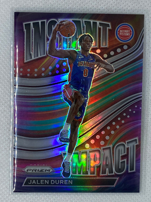 2022-23 Panini Prizm Instant Impact Silver Jalen Duren Rookie RC #10 Detroit Pistons